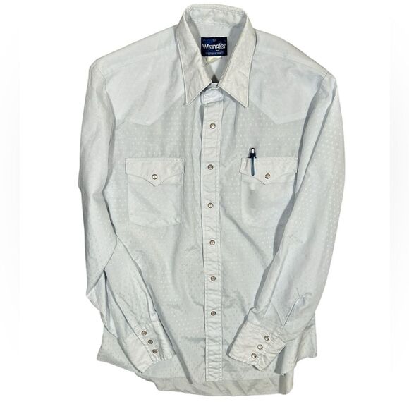 WRANGLER Vintage snap button Western dress shirt Sz Med - Picture 4 of 9